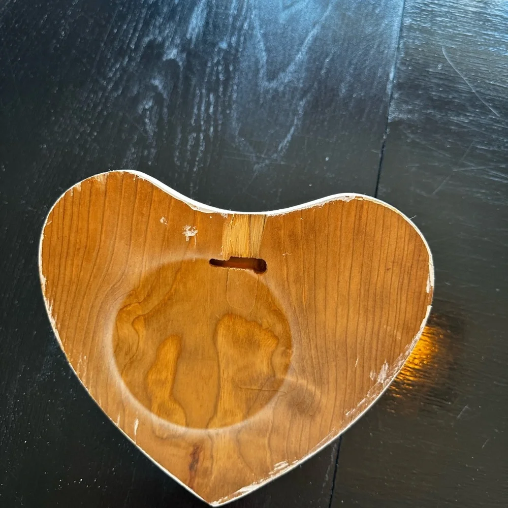 Vintage Coat Rack Heart Shaped Wood
